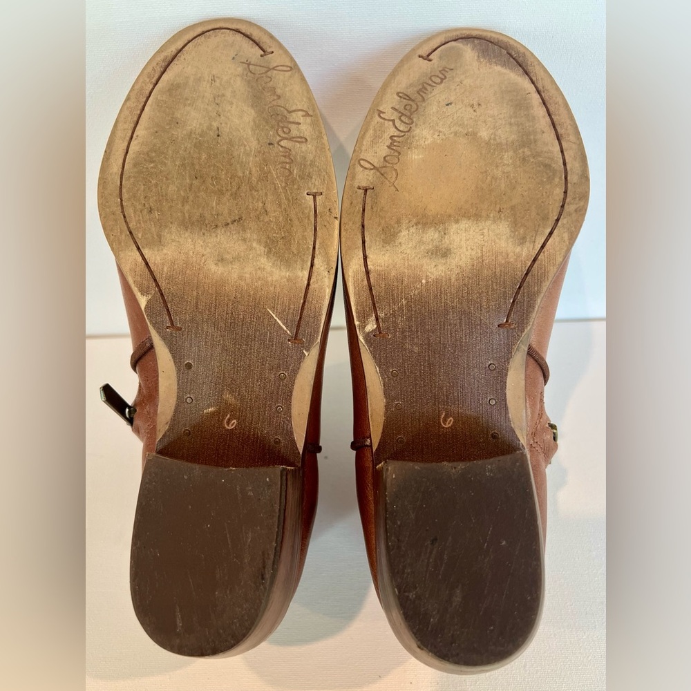 Sam Edelman PETTY Brown Leather Ankle Boots Size 6 - Picture 6 of 9